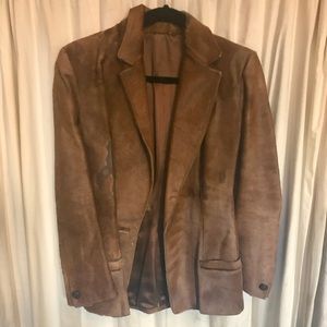 VERSACE Cowhide Deep Brown Leather Blazer